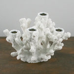 Small White Coral Cluster Candelabra  - Set of 2