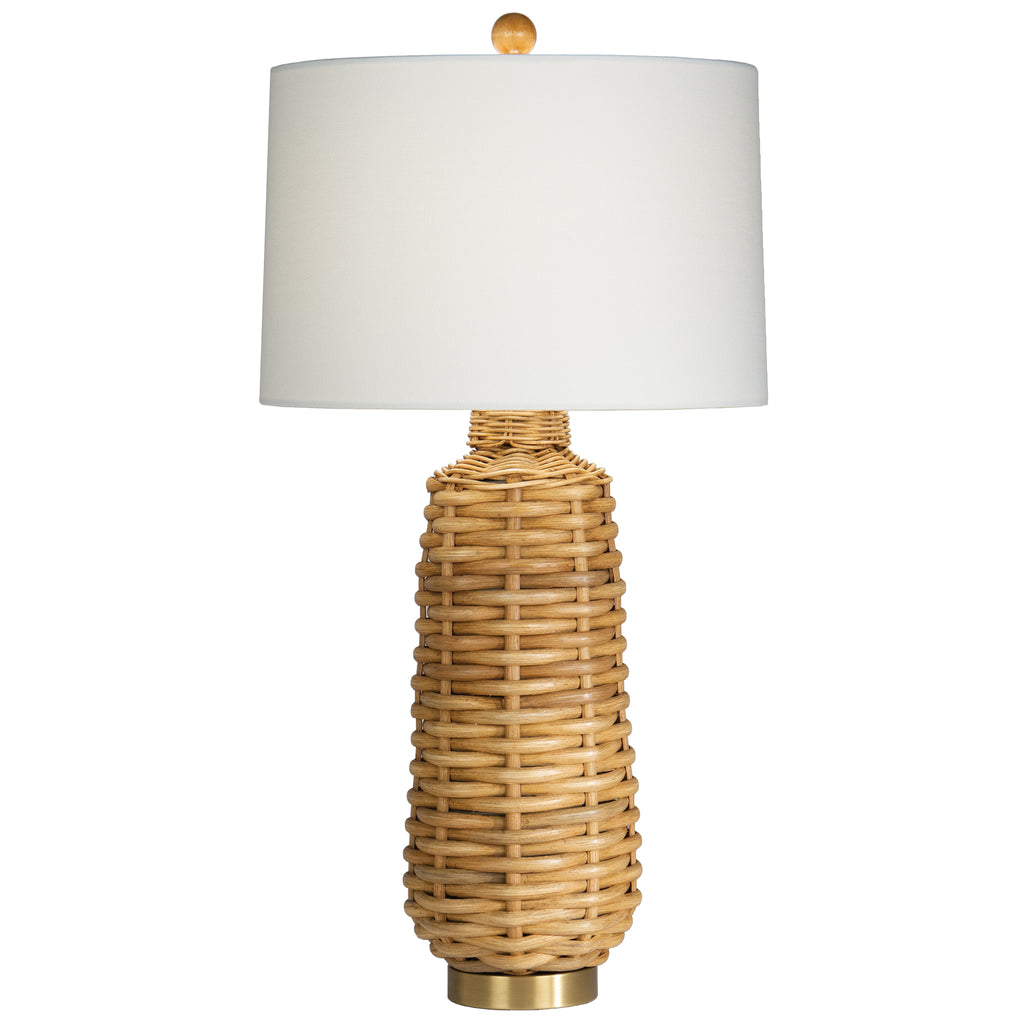 Rebecca Table Lamp with White Sailcloth Drum Shade