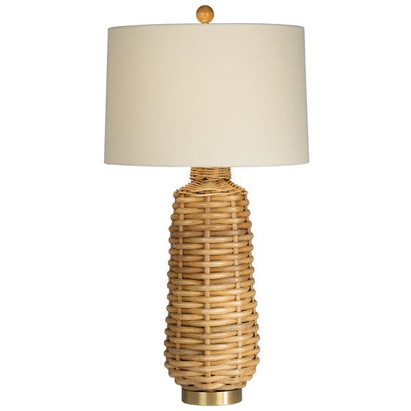 Rebecca Table Lamp with Linen Oatmeal Drum Shade