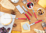 5-Piece Laguiole Cheese Knife & Slicer Set with Red Handles