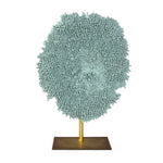 Aurelia Blue Coral Sculpture On Metal Stand