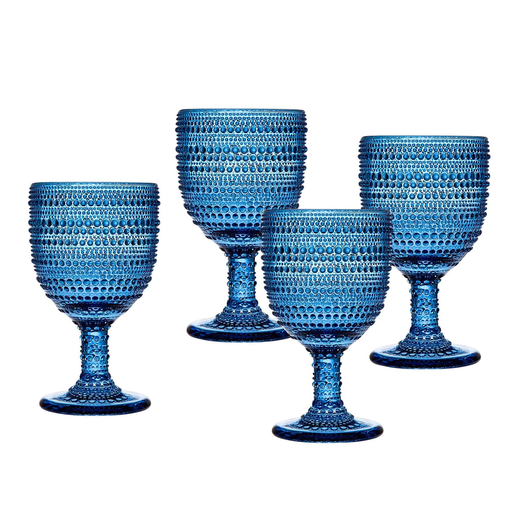 Blue Lumina Crystal Goblets - Set of 4