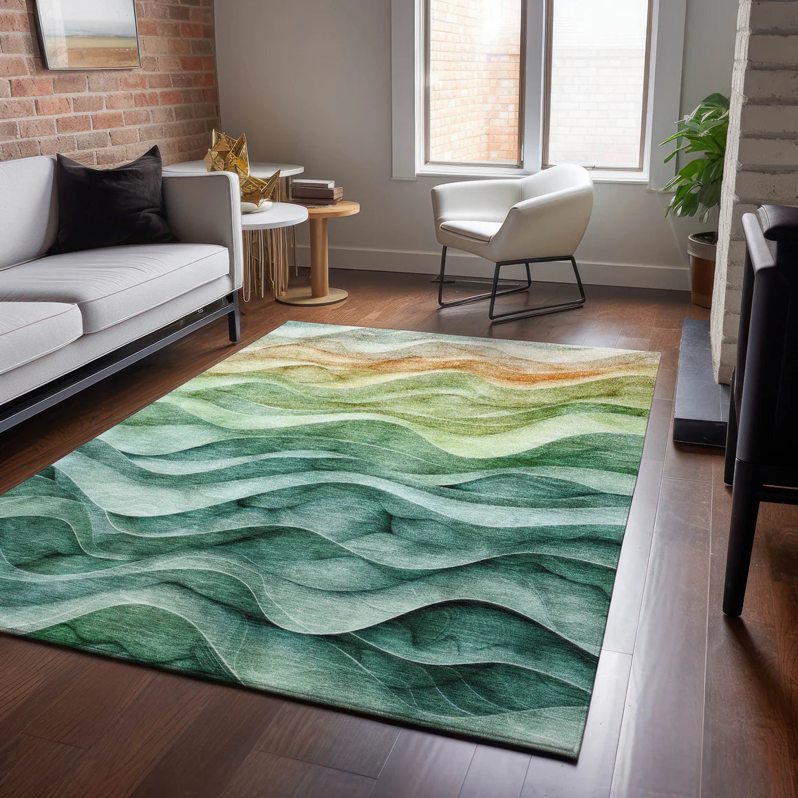 Pacifica Teal Orange Rug