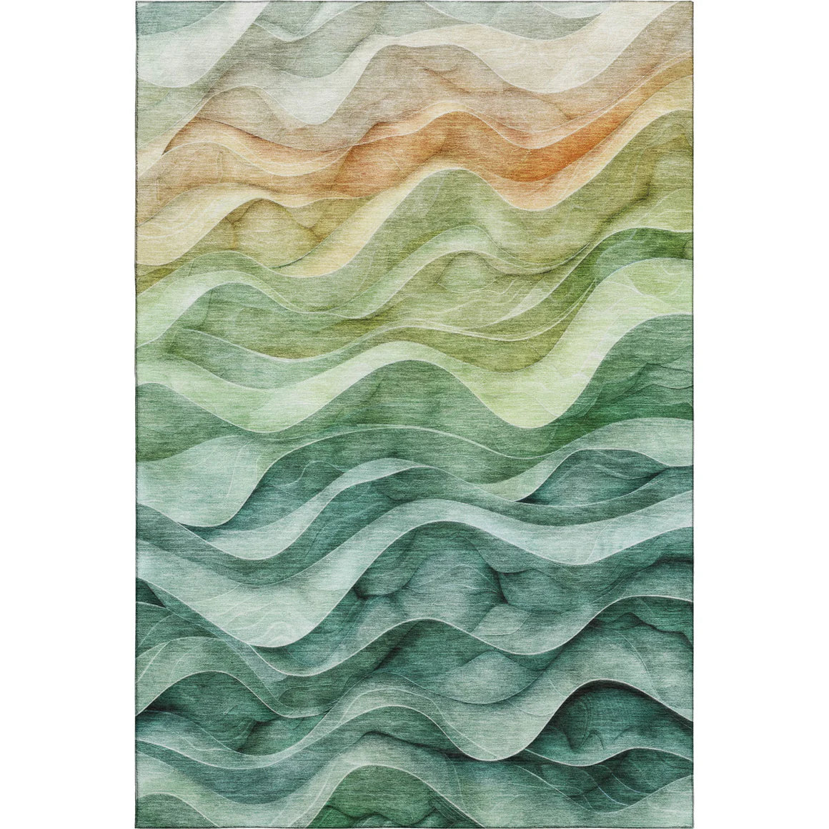 Pacifica Teal Orange Rug