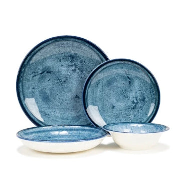 French Home Blue Stone Porcelain 16-Piece Dinnerware Set
