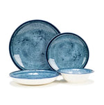 French Home Blue Stone Porcelain 16-Piece Dinnerware Set