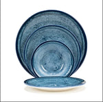 French Home Blue Stone Porcelain 16-Piece Dinnerware Set