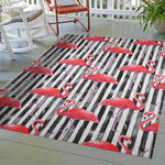 Tropics Flamingo Black Rug