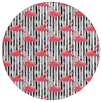 Tropics Flamingo Black Rug