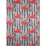 Tropics Flamingo Black Rug