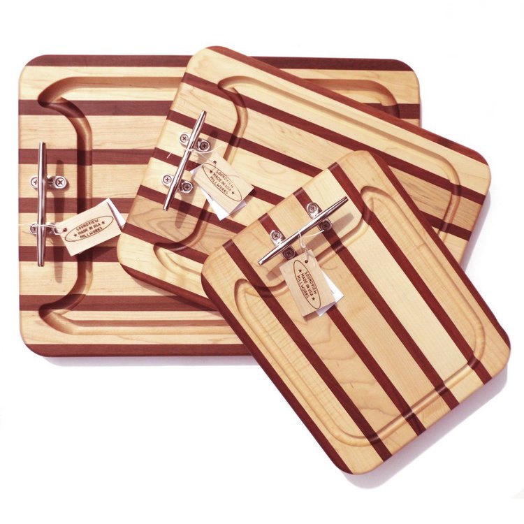 Nautical Cleat Appetizer Board Multi-Stripe