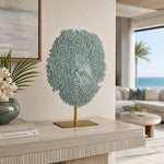 Aurelia Blue Coral Sculpture On Metal Stand