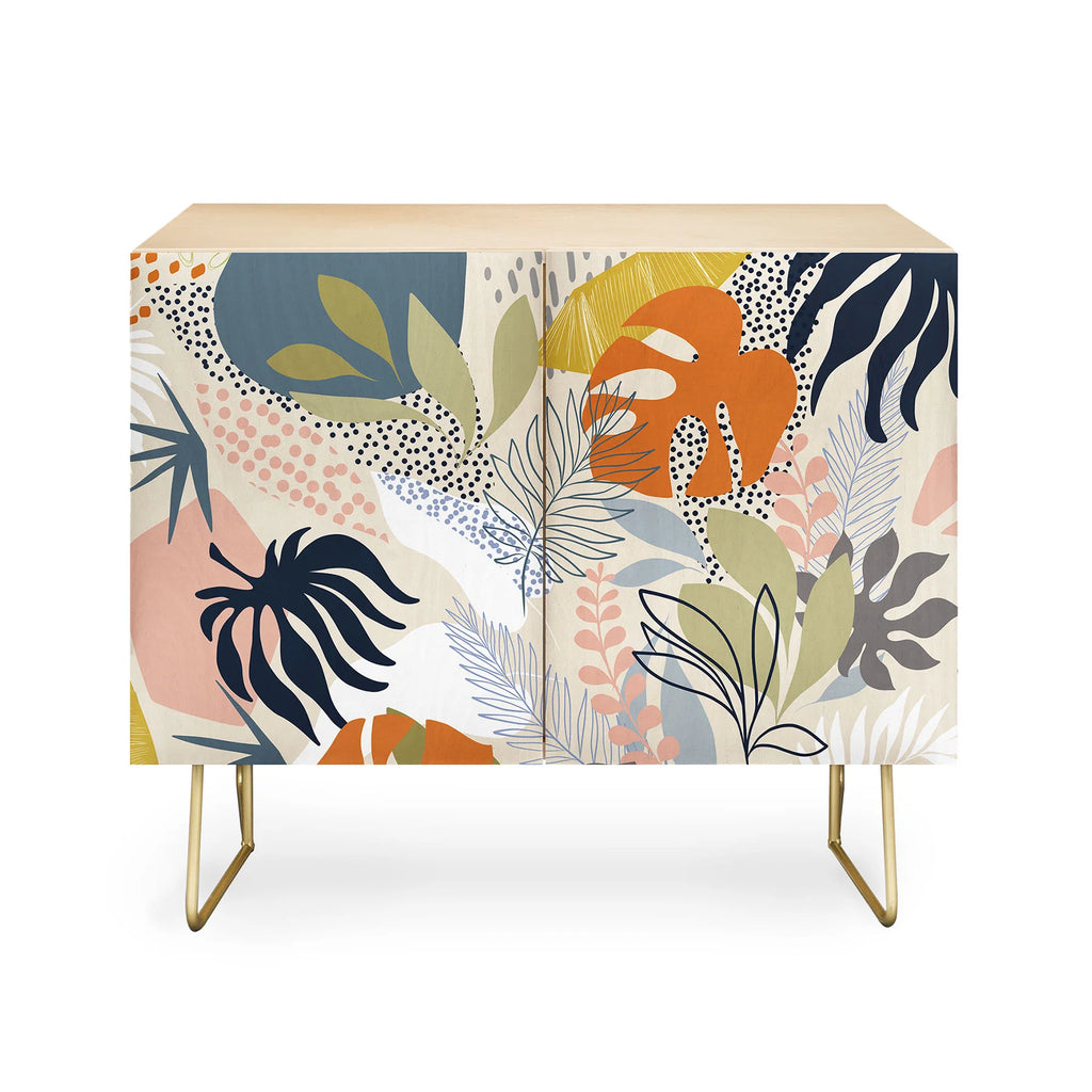 Tropical Foliage Pattern 1 Credenza