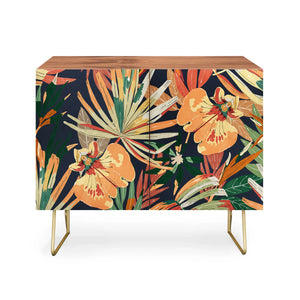 Dark Tropical Botanical Wild A Credenza