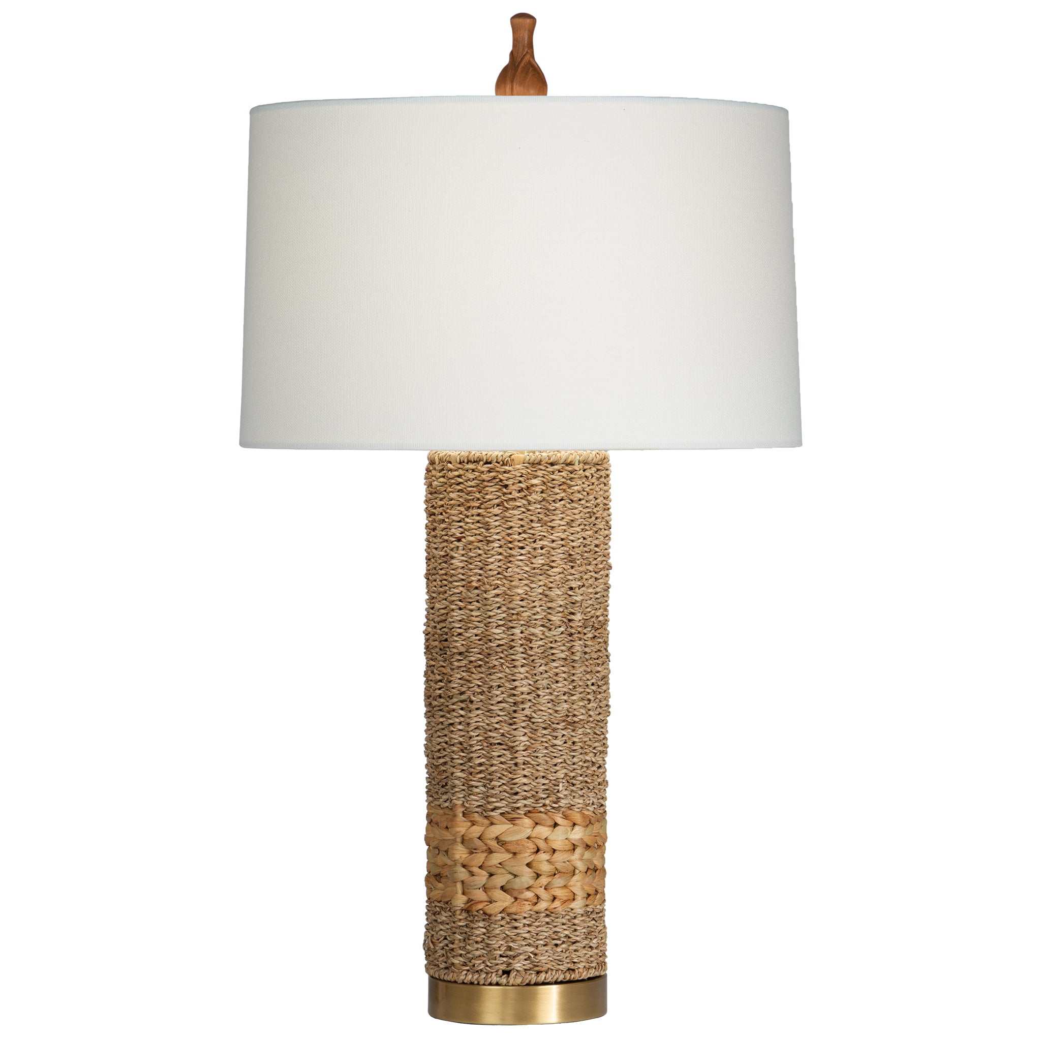 Maui Table Lamp with White Drum Shade