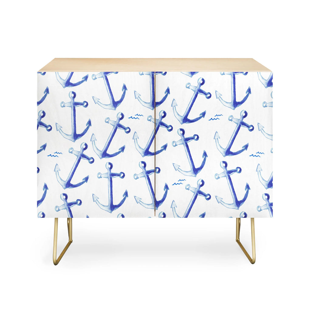 Watercolor Anchor Credenza