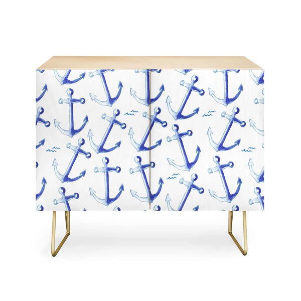 Watercolor Anchor Credenza