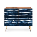 Navy Ink Stripes Credenza
