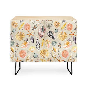 Sea Shells Ocean Marine Coastal Sand Credenza