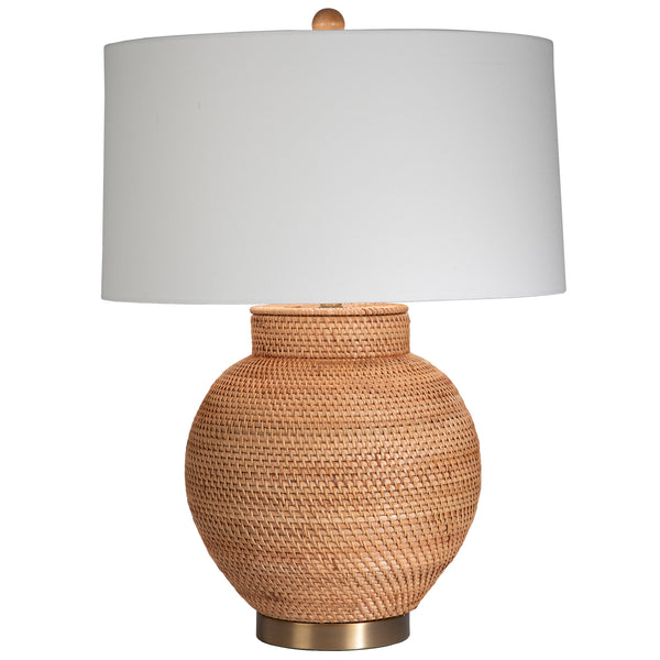 Phuket Natural Table Lamp with White Drum Shade