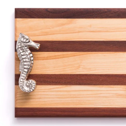 Serving Board Multi-Stripe with Seahorse Handles