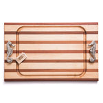 Steak Board Multi-Stripe with Seahorse Handles