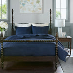 Nautical Blue Serene 3 Piece Cotton Coverlet Set