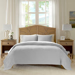 Light Gray Valencia 3 Piece Matelasse Coverlet Set