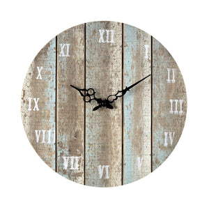 Light Blue Distressed Outdoor Wood Clock 16 in.
