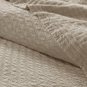 Beige Valencia 3 Piece Matelasse Coverlet Set