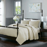 Ivory Serene 3 Piece Cotton Coverlet Set