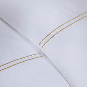 Coastal Luxury Duvet Set with Tan Accents