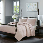 Shell Pink Serene 3 Piece Cotton Coverlet Set