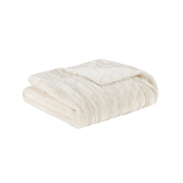 Ivory  Pillow 20 In. and Throw 50 in. x 60 in.