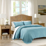 Aqua Valencia 3 Piece Matelasse Coverlet Set