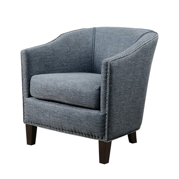 Nail Trimmed Barrel Chair - Slate Blue