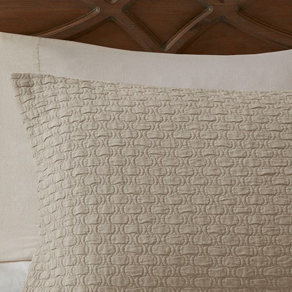 Beige Valencia 3 Piece Matelasse Coverlet Set