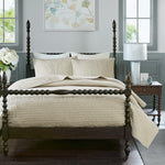 Ivory Serene 3 Piece Cotton Coverlet Set