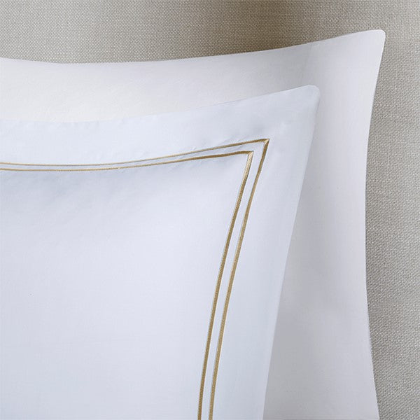 Coastal Luxury Duvet Set with Tan Accents