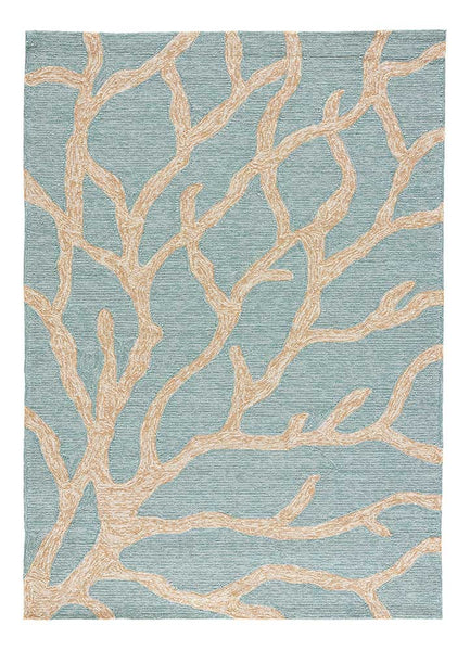 Coral Teal Indoor-Outdoor Area Rug