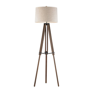 Wooden Brace Tripod Floor Lamp