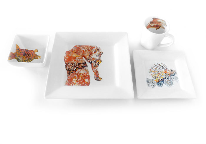 Sea Creature Caboodle 16 Piece Dinnerware Collection