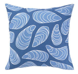 Blue Mussel Shells Outdoor Pillow  20 in.