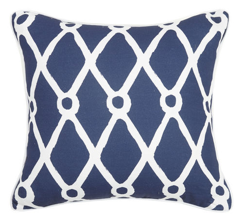 Navy Fishnet Pillow 20 in.