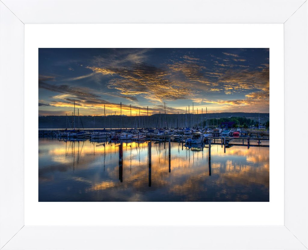 Seneca Lake Sunrise Framed Art Print -  Artist  Robert Lott