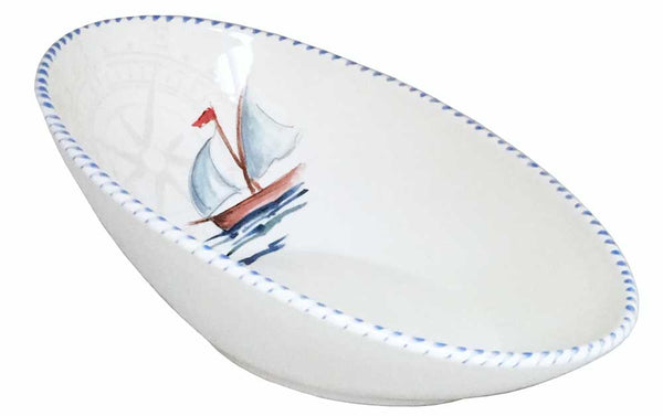 Sailboat Large Oval Bowl