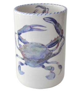 Blue Crab Wine Bottle Holder / Utensil Holder / Vase