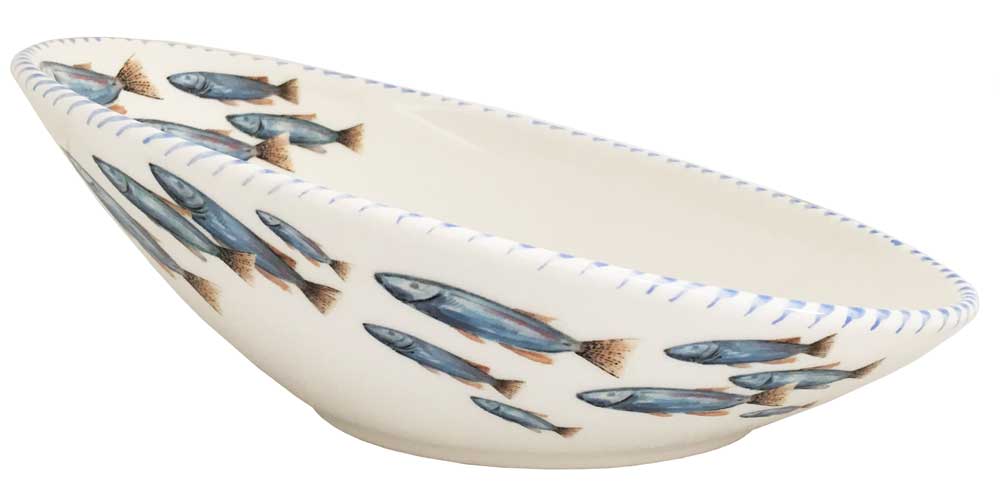 Lake Fish Large Oval Bowl