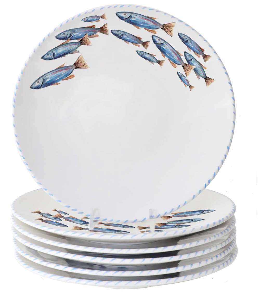 Lake Fish 8 Inch Salad/Dessert Plates (Set of 6)