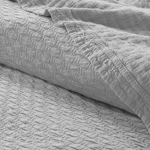 Light Gray Valencia 3 Piece Matelasse Coverlet Set